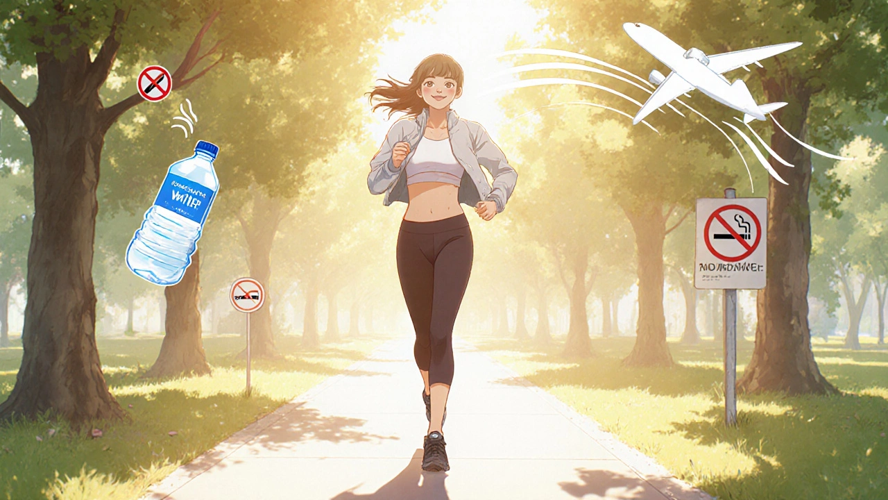 Woman walking in a park, illustrating active lifestyle and health tips.