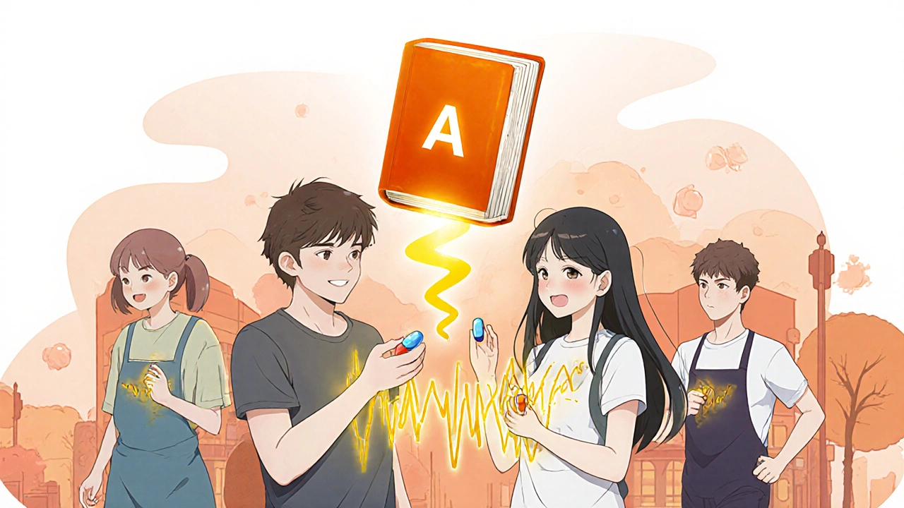 Patients with identical golden absorption waves radiating from their chests.