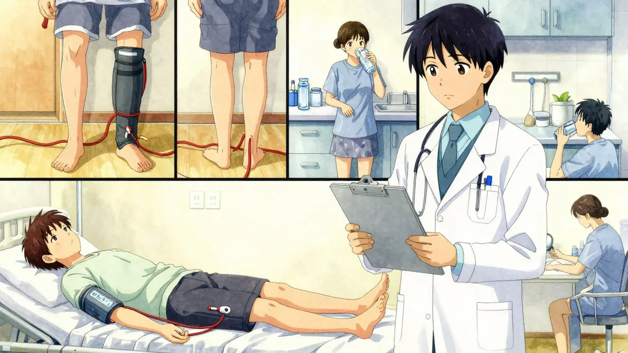 Doctor showing blood pressure readings with animated blood vessel failure and patients practicing safety tips.